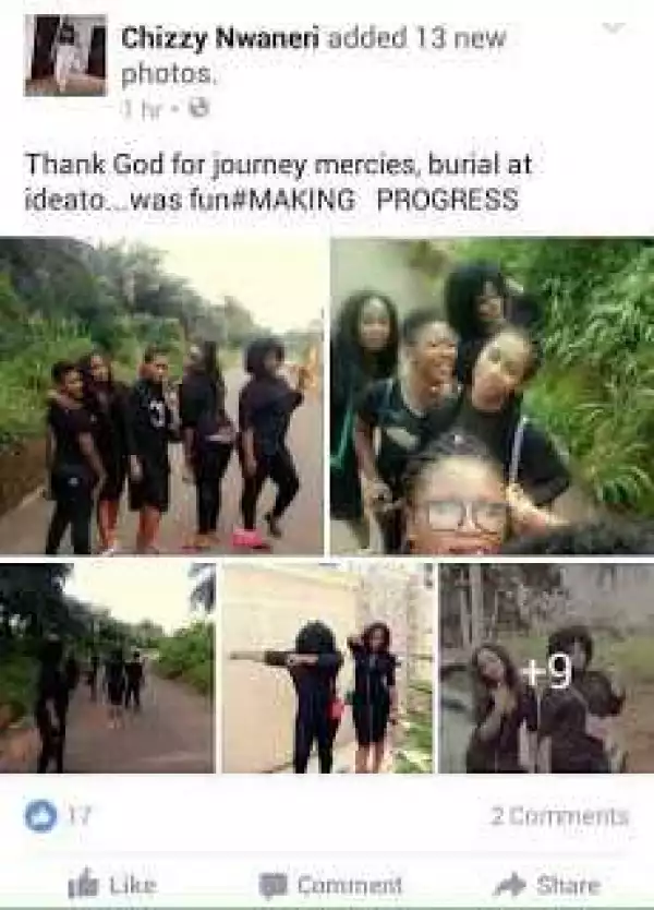 See what a lady posted on social media after attending a burial (Photo)